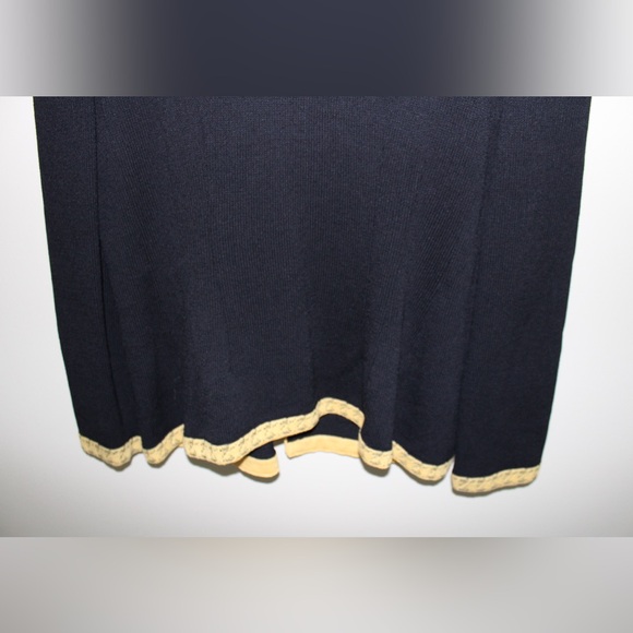 St. John Collection Black with Yellow Trim Knit Cardigan Jacket - Picture 7 of 9